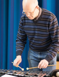 Rob playing Glockenspiel